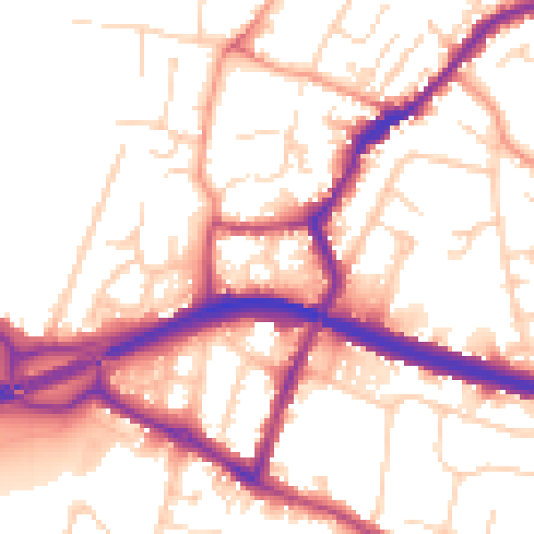 Daytime road noise heatmap for DE21 7GU