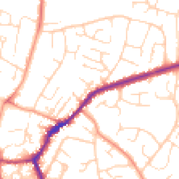 Daytime road noise heatmap for DE21 7JF
