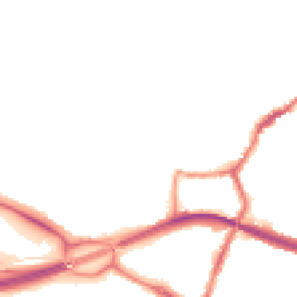 Night-time road noise heatmap for DE21 7NQ