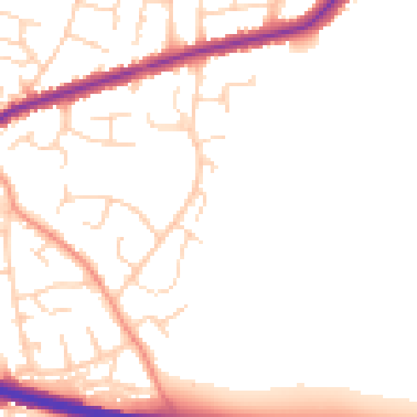 Daytime road noise heatmap for DE21 7QT