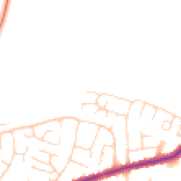 Daytime road noise heatmap for DE21 7TL