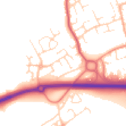 Daytime road noise heatmap for DE3 0AQ
