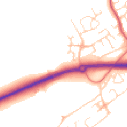 Daytime road noise heatmap for DE3 0BL