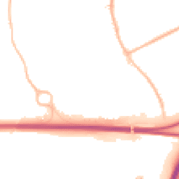 Night-time road noise heatmap for DE3 0DE