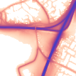 Daytime road noise heatmap for DE3 0DH
