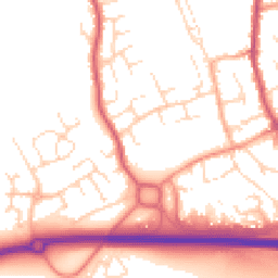 Daytime road noise heatmap for DE3 0TJ