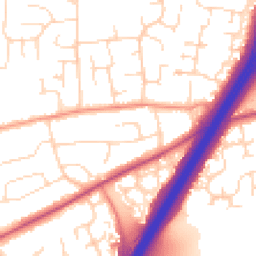 Daytime road noise heatmap for DE3 9BW