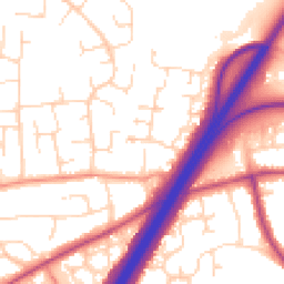 Daytime road noise heatmap for DE3 9DF