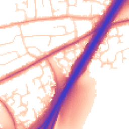 Daytime road noise heatmap for DE3 9DY