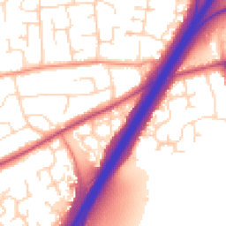 Daytime road noise heatmap for DE3 9DZ