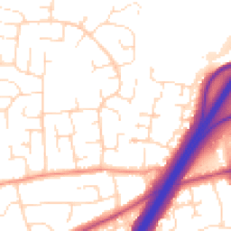 Daytime road noise heatmap for DE3 9LH
