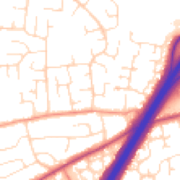 Daytime road noise heatmap for DE3 9LT