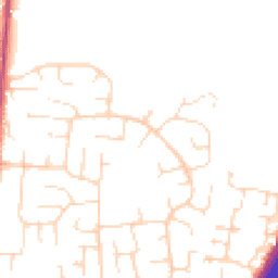 Daytime road noise heatmap for DE3 9LW
