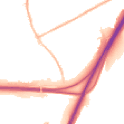 Night-time road noise heatmap for DE3 9NG
