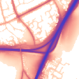 Daytime road noise heatmap for DE3 9NP