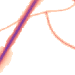 Night-time road noise heatmap for DE3 9YG