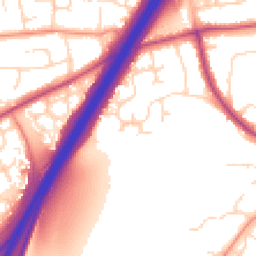 Daytime road noise heatmap for DE3 9YH