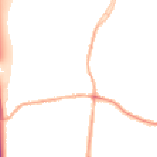 Night-time road noise heatmap for DE55 1AA