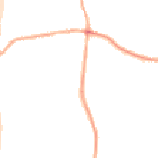 Night-time road noise heatmap for DE55 1AD
