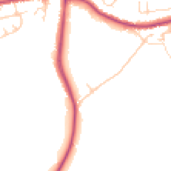 Daytime road noise heatmap for DE55 1AH