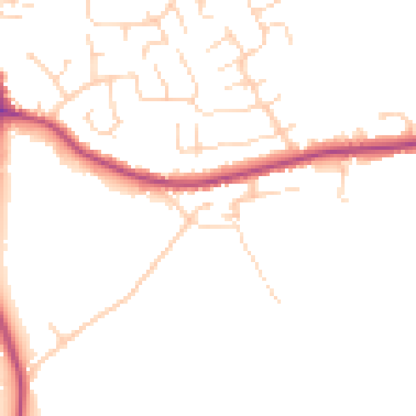 Daytime road noise heatmap for DE55 1BB