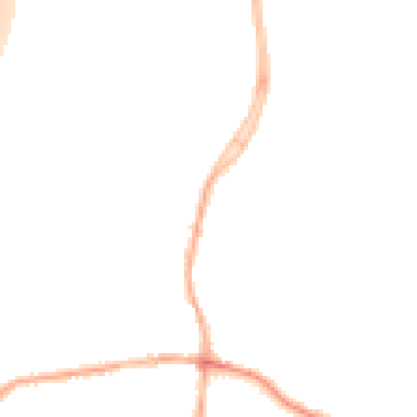 Night-time road noise heatmap for DE55 1BG