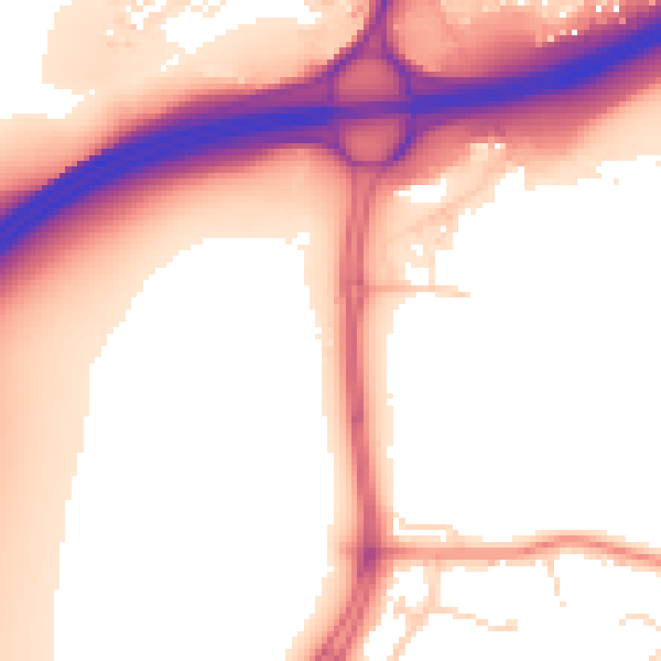 Daytime road noise heatmap for DE55 1BH