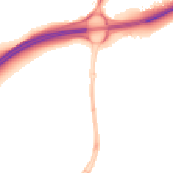 Night-time road noise heatmap for DE55 1BH