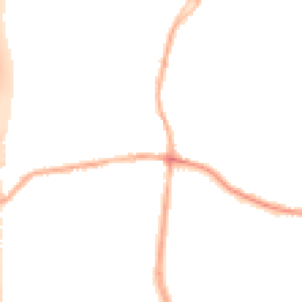 Night-time road noise heatmap for DE55 1BL