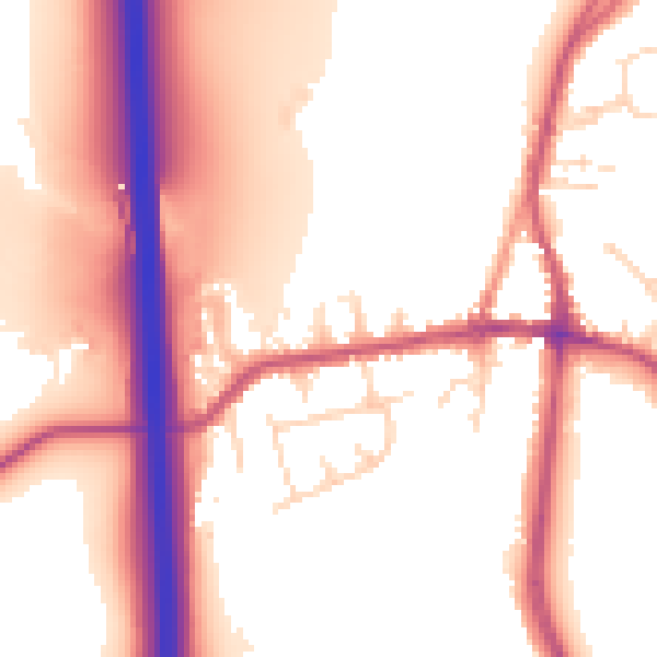 Daytime road noise heatmap for DE55 1BR