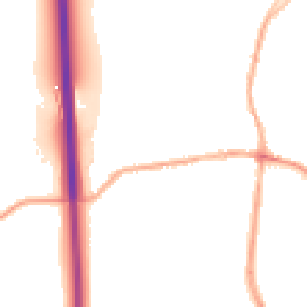 Night-time road noise heatmap for DE55 1BR
