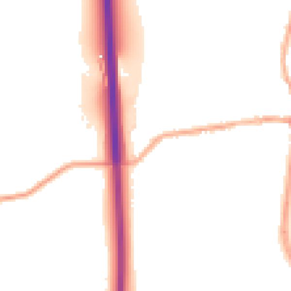 Night-time road noise heatmap for DE55 1BS