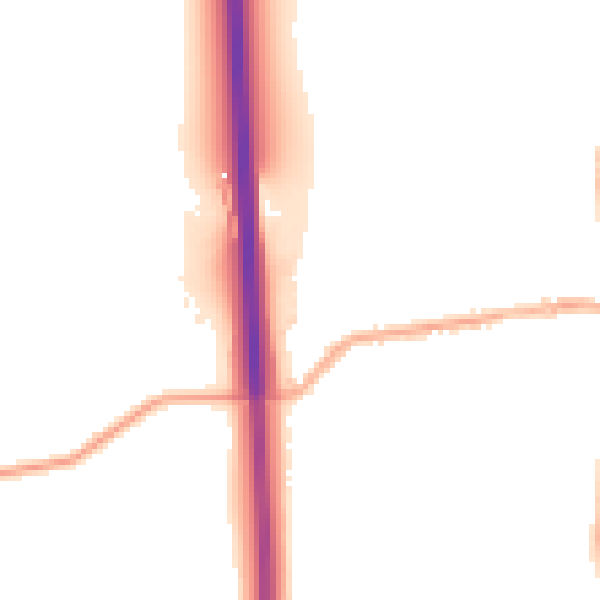 Night-time road noise heatmap for DE55 1DB