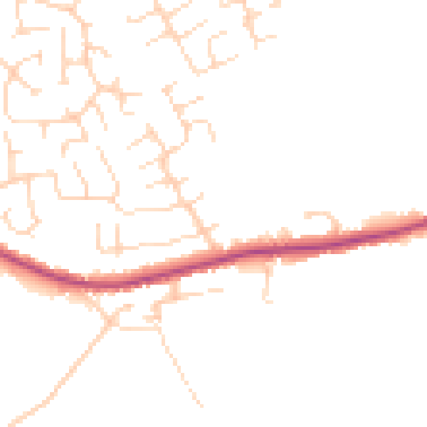 Daytime road noise heatmap for DE55 1DN