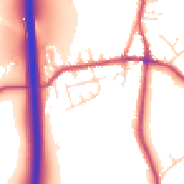 Daytime road noise heatmap for DE55 1ET