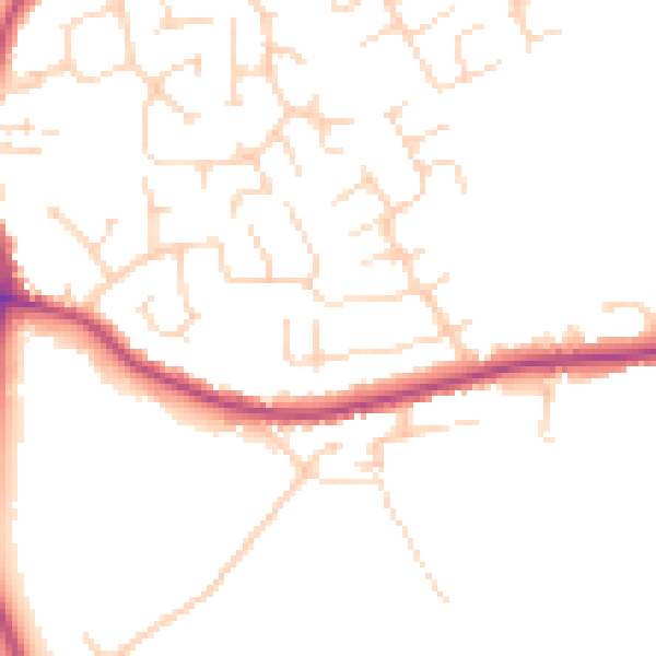 Daytime road noise heatmap for DE55 1HH