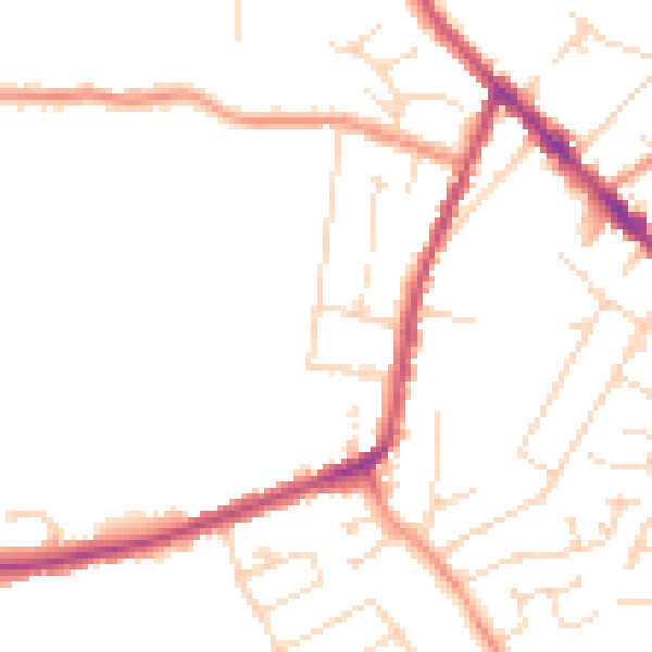 Daytime road noise heatmap for DE55 1LF