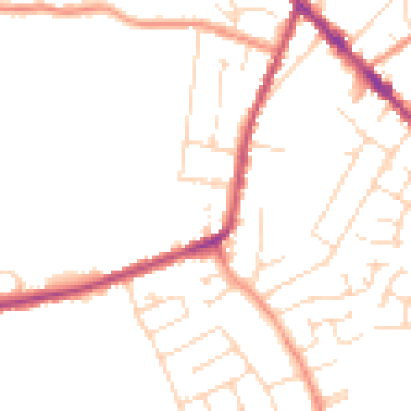 Daytime road noise heatmap for DE55 1LH