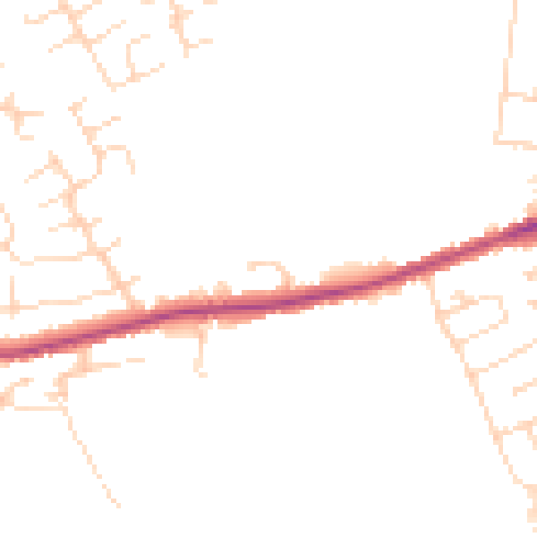 Daytime road noise heatmap for DE55 1LP