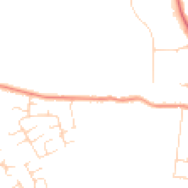 Daytime road noise heatmap for DE55 1SG