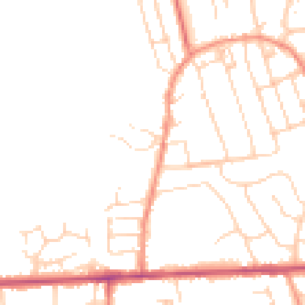Daytime road noise heatmap for DE55 2AA