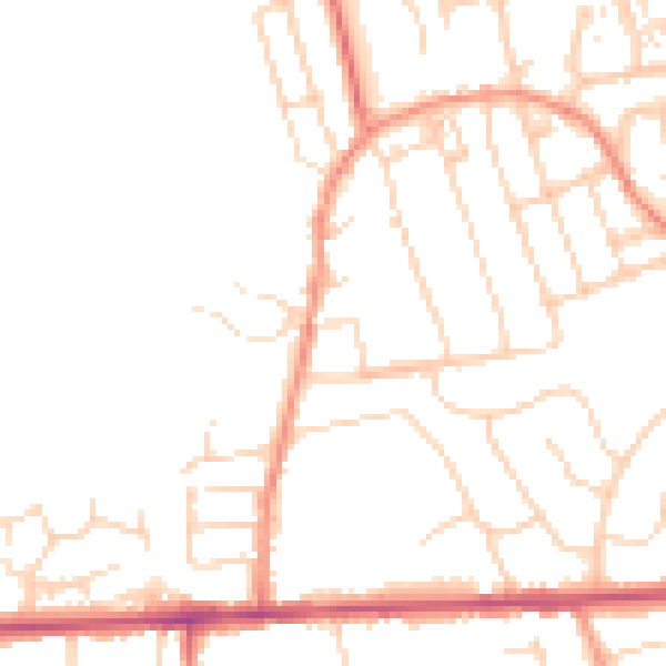Daytime road noise heatmap for DE55 2AE