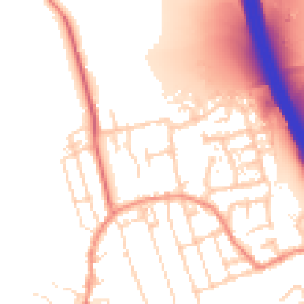 Daytime road noise heatmap for DE55 2DL