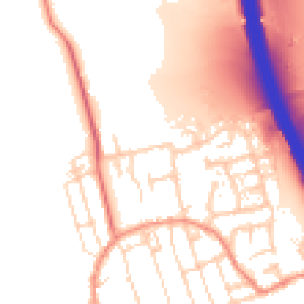 Daytime road noise heatmap for DE55 2DN