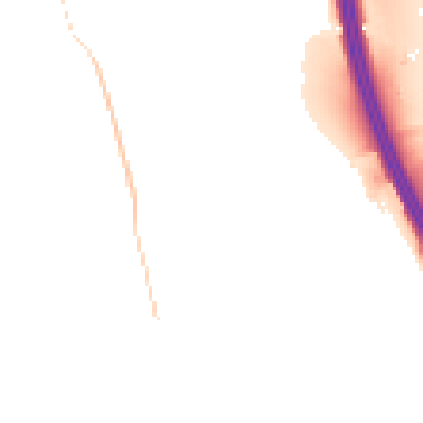 Night-time road noise heatmap for DE55 2DN