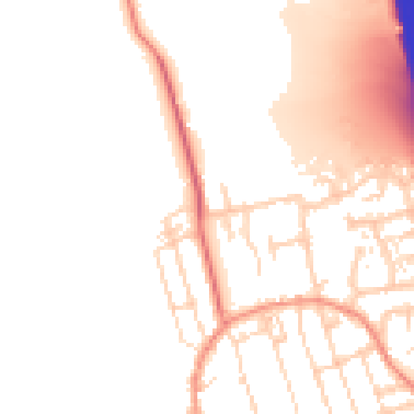 Daytime road noise heatmap for DE55 2DP