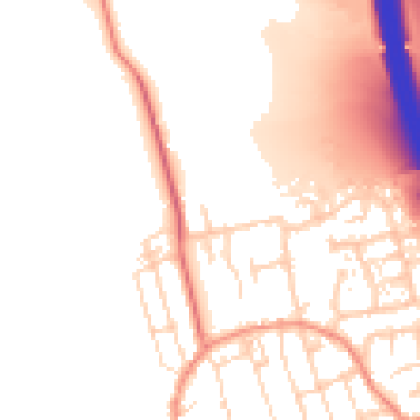 Daytime road noise heatmap for DE55 2DQ