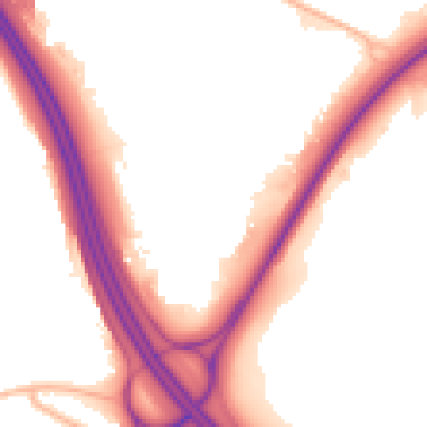 Night-time road noise heatmap for DE55 2DY