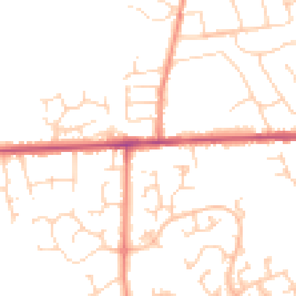 Daytime road noise heatmap for DE55 2ES