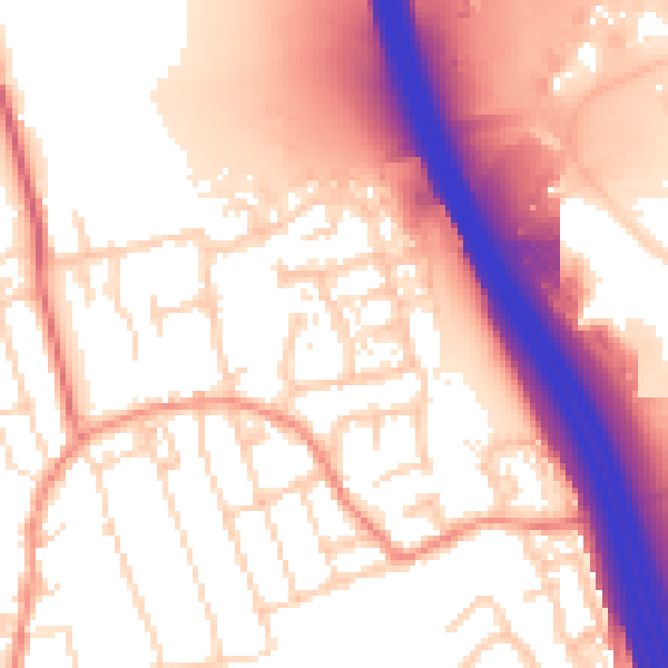 Daytime road noise heatmap for DE55 2ET
